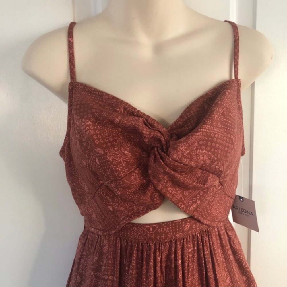 FLASH SALE ITEM! BOHO BURNT ORANGE ROMPER WITH POCKETS & CUTOUT - Picture 2 of 11